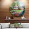 Designart - House in the Village Oil Painting' Landscape Circle Metal Wall Art